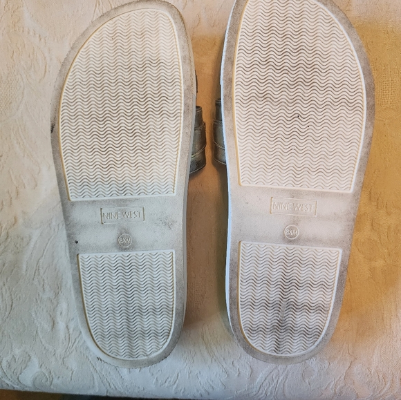 Nine West Silver on Silver Knot Sandals - Picture 2 of 3